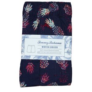 Tommy Bahama Boxer Shorts Navy Tropical Island Pineapples 100% Cotton NWT